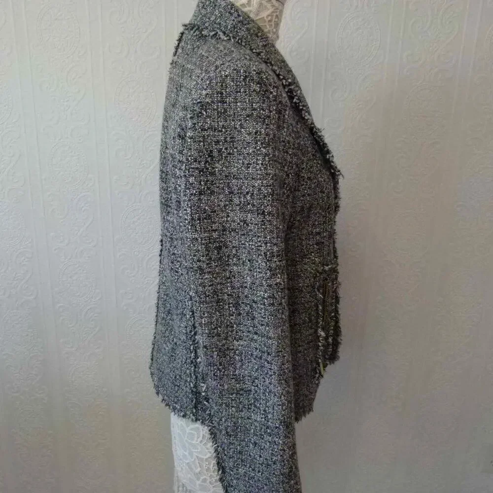 LKNW Michael Kors Tweed Fringe Blazer jacket 12